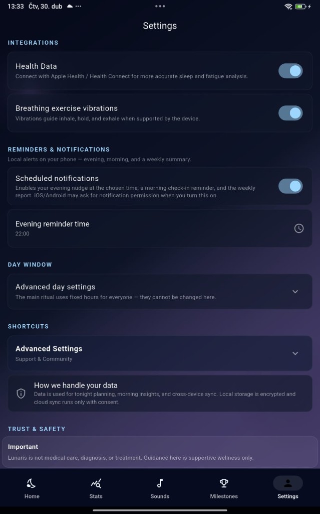 Lunaris app screen 7